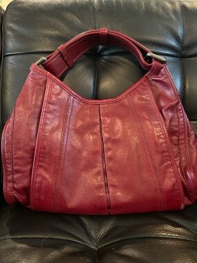 Vintage Kenneth Cole Red Leather Hobo Bag